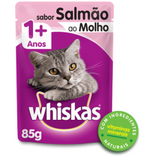 RAÇÃO WHISKAS SALMÃO SACHÊ 85G