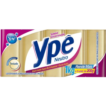 SABÃO EM BARRA YPE NEUTRO C/5UNIDADES 900 GR
